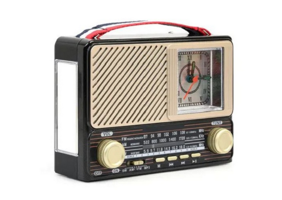 Radio Portabil KTF 1429 FM/AM/SW Bluetooth cu Lanterna si Ceas Retro Style